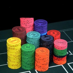 Keraminių pokerio žetonų pramoginių žetonų rinkinys