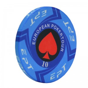 Short Lead Time for 13.5g Clay Eight Stripe Poker Chip with Customize Sticker (SY-E25A)
