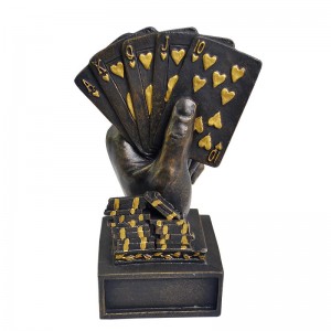 Metal poker tournament decoration trophy