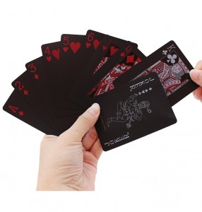 Черен пластмасов двуцветен покер