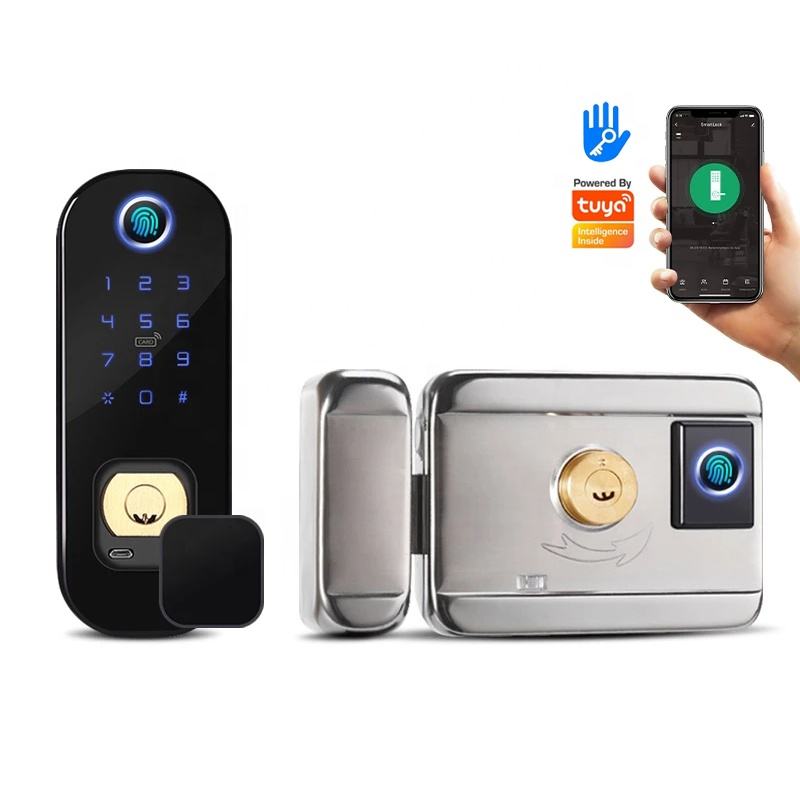 906-Smart Door Lock With Wifi Fingerprint/ Double side Fingerprint+Double side key