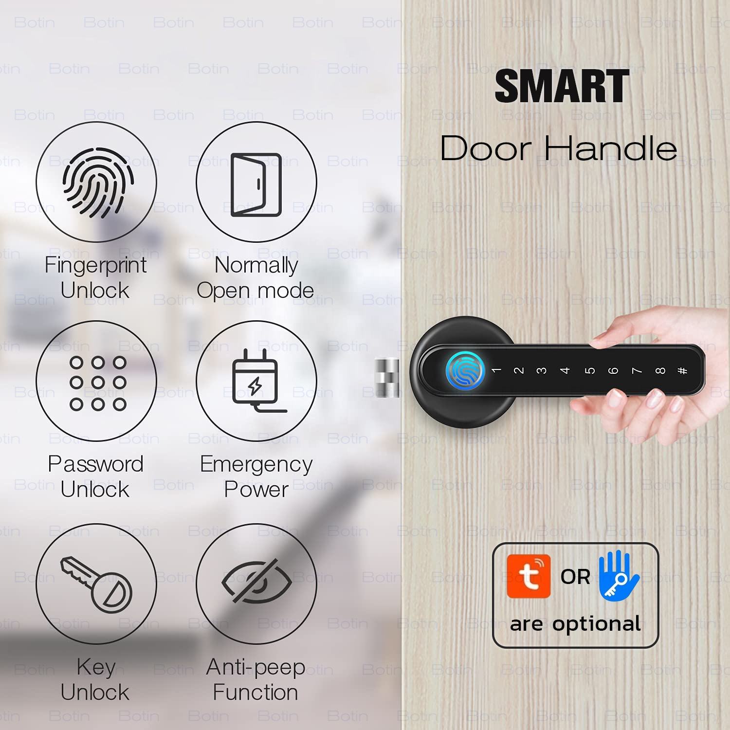 403-Smart Lock/ Deadbolt Handle Password Fingerprint Door