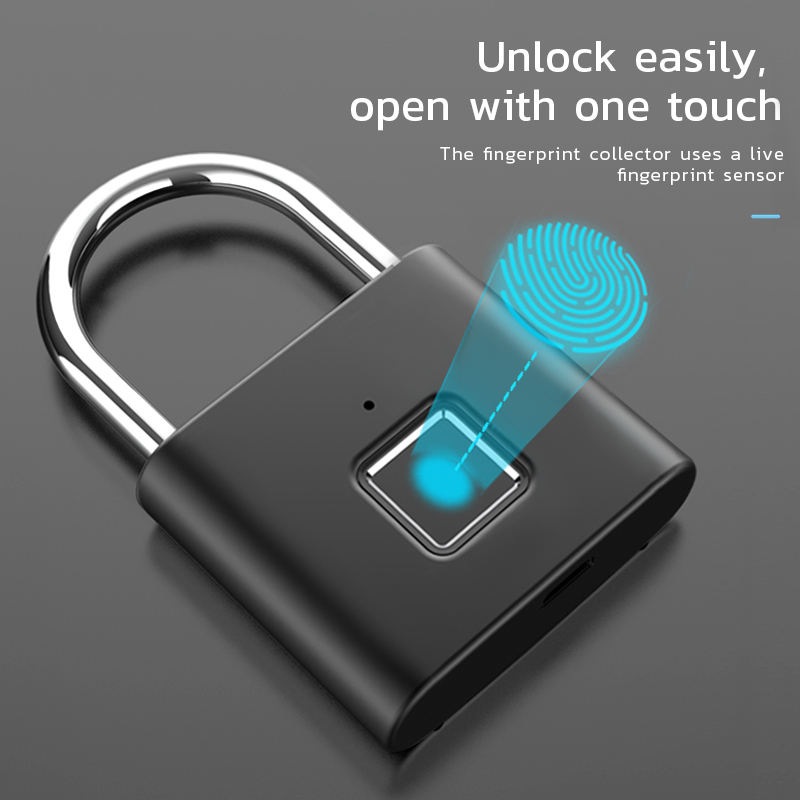 503-Black Smart Padlock Digital Lock Door/ Fingerprint