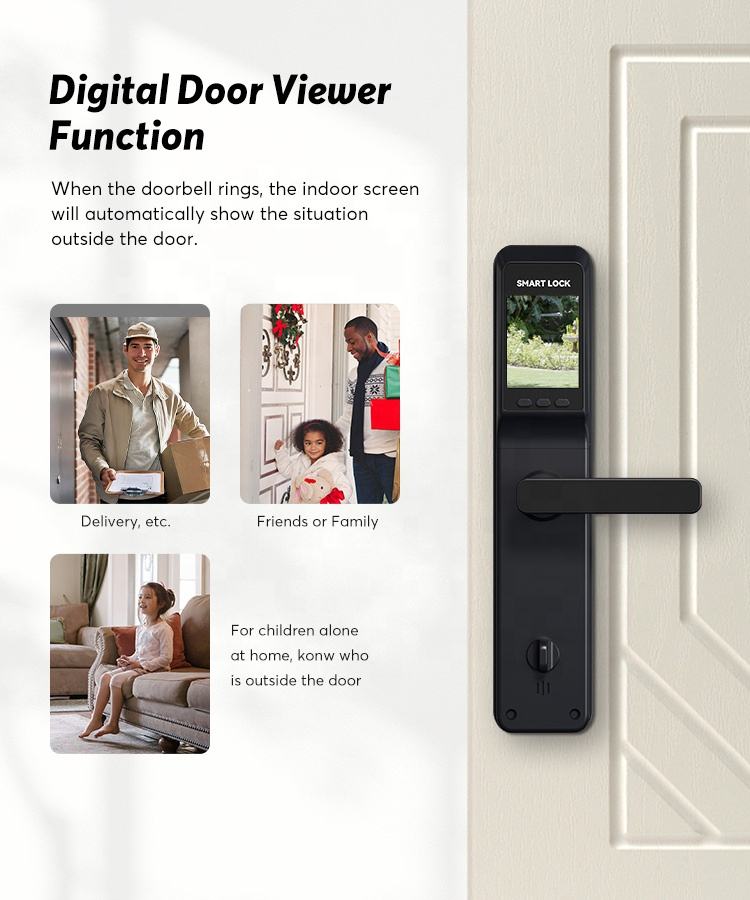 930-Smart Digital Door Lock with Wifi Fingerprint Camera/Visible large screen