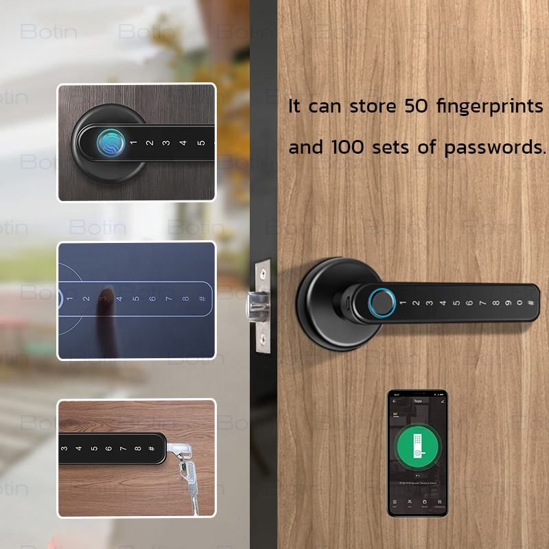 403-Smart Lock/ Deadbolt Handle Password Fingerprint Door
