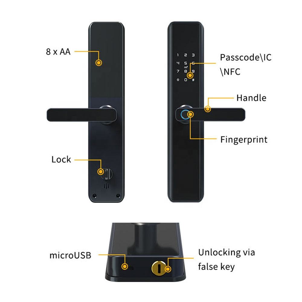 910-Fingerprint Wifi Door Lock/ WIFI Tuya TT Lock BT