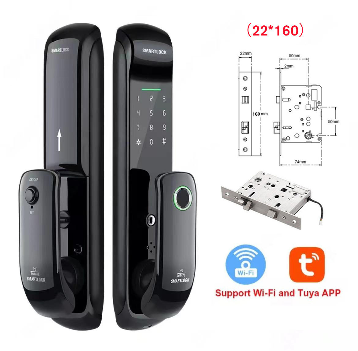 801-Smart Door Lock/ Digital Electronic Keypad Biometric Fingerprint Automatic
