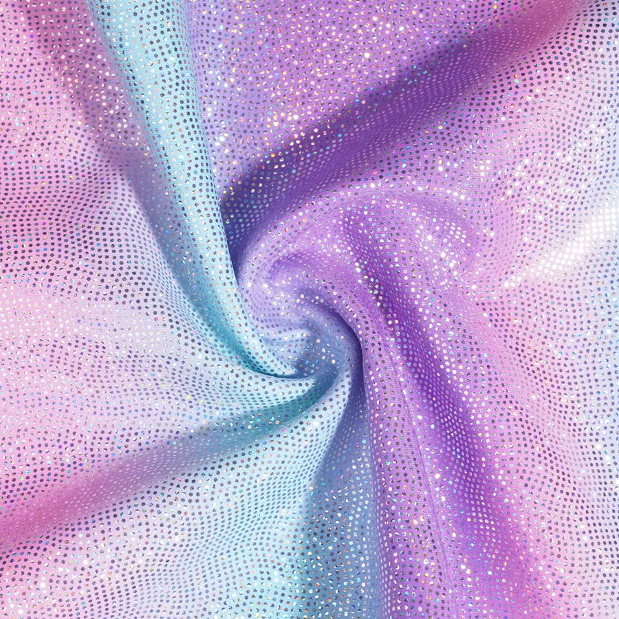 Pink and Blue Tie Dye Nylon Spandex UPF 50 Swimwear Fabric
