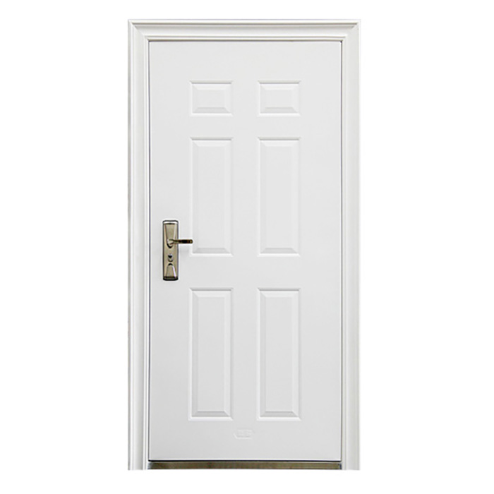 professional factory for Folding Doors Interior -
 White Powder Coating 6 Panel Secutiry Steel /Metal Door KTSS-5003 – Kangton