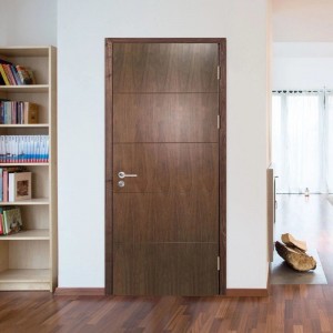 Luxury Walnut Veneered UV lacquered Finishing Interior Wooden Door