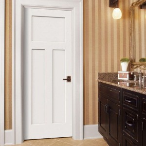 OEM Manufacturer Tall Interior Doors -
 Shaker Style 3 Panel Solid Core Inetrior Wooden door with White UV Lacquer Finishing for Villa / Apartment / Hotel / School – Kangton