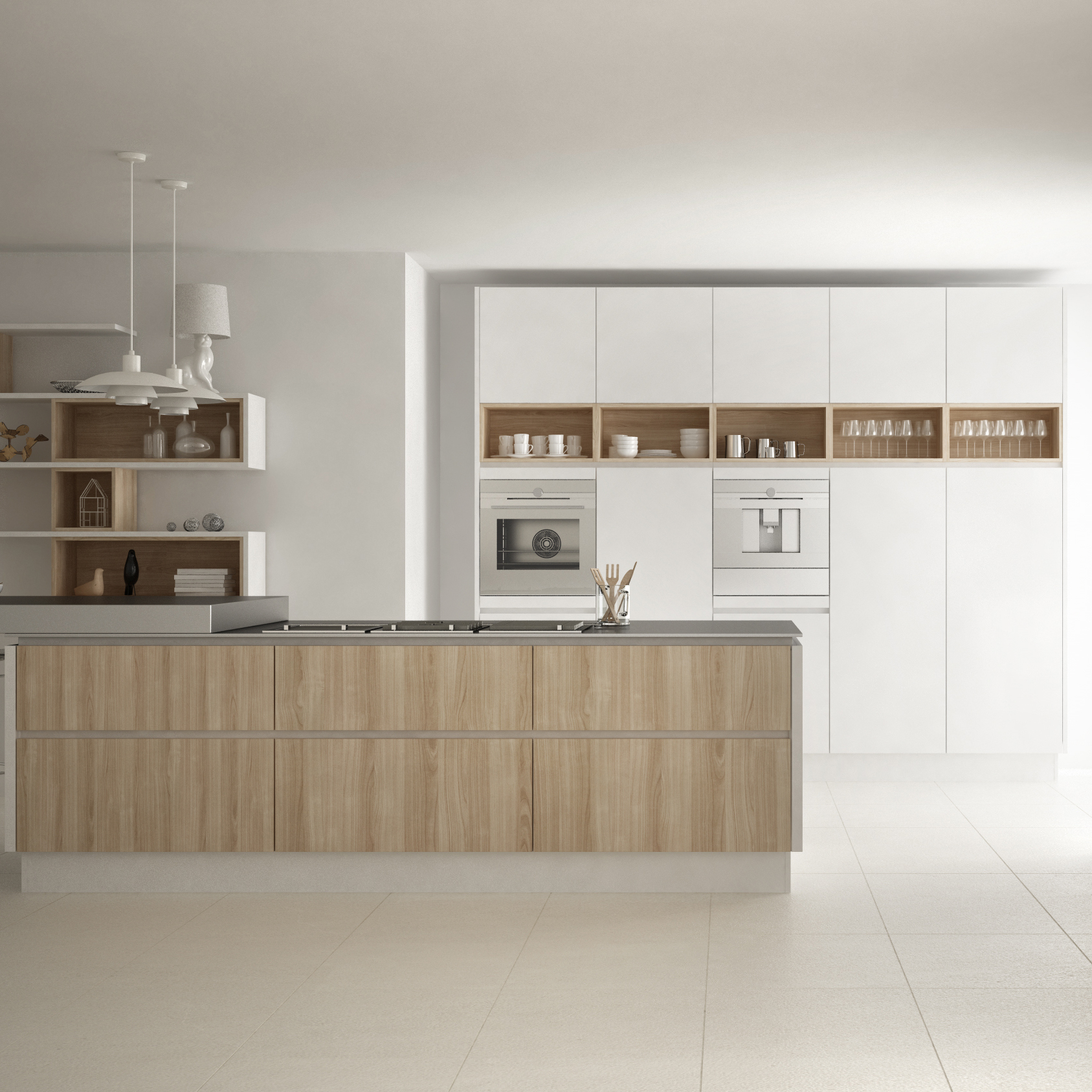 Factory Cheap Cupboard Cabinet -
 Australian Standard Modern High Gloss Black And White Melamine Kitchen Cabinets – Kangton
