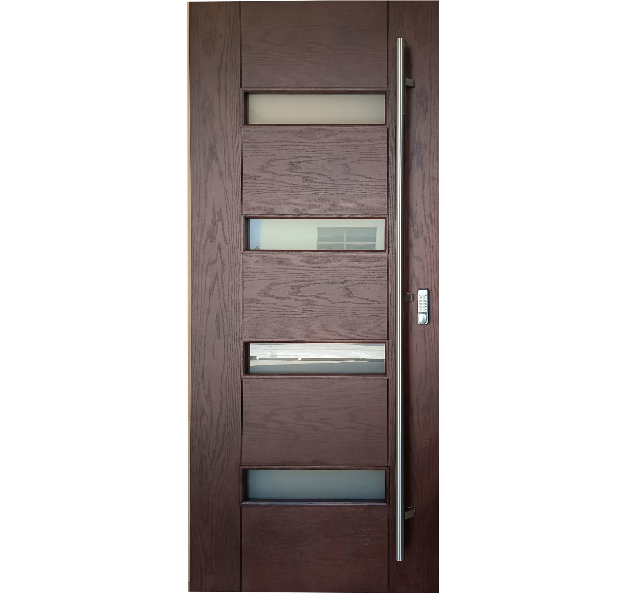 Short Lead Time for Garage Entry Door -
 Solid Oak Pivot Wooden Door with Glass  KD40A-G  – Kangton