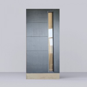 Mahogany Veneer Grey Color Lacquered Entrance Door