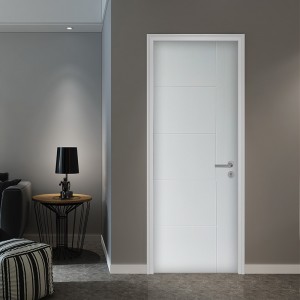 PriceList for Exterior Screen Doors -
 FLush Inetrior Wooden door with Lines and White UV Lacquer Finishing for Apartment / Hotel / School / Villa – Kangton
