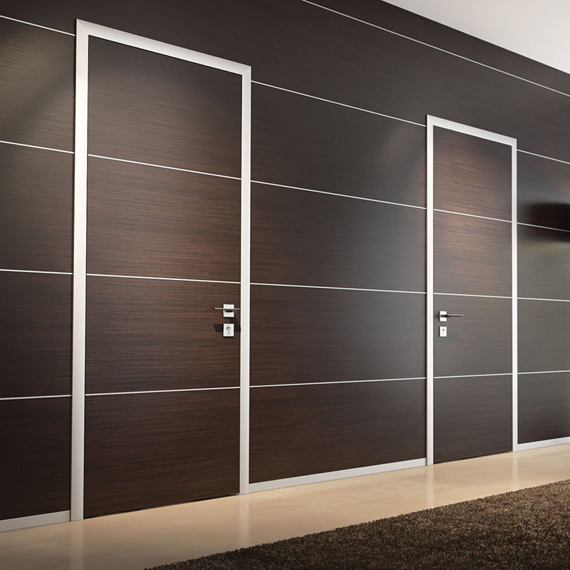 2020 Good Quality Rustic Entry Door -
 Walnut veneer laminated MDF interior sold wood doors for main front door Melamine Laminate Door KDM30H – Kangton