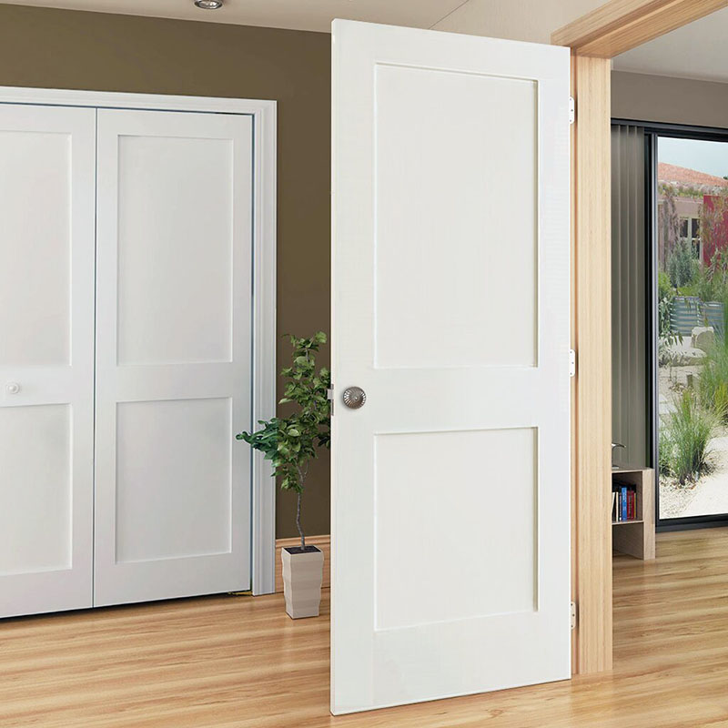 Quality Inspection for Modern Entry Doors -
 Shaker Design 2 Panel Solid Core Inetrior Wooden door with White UV Lacquer Finishing for Villa / Apartment / Hotel / School – Kangton