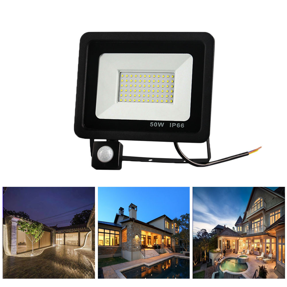 IP66 Waterproof Outdoor Slim Motion Sensor LED Flood Light Spotlight Lamp Industrial 100W 50W 30W 20W 10W LED Floodlight