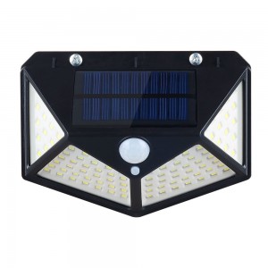 NEW 100pcsLED 1200mAh Body Sensor Light Control Dusk to Dawn Waterproof IP65 Outdoor Wall Mounted Solar LED Wall Lamp for Street