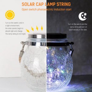 Factory Promotional Flood Light Fixtures - Solar Hanging Light Glass Jar Outdoor Solar Lamp Auto ON-OFF IP65 Waterproof Garden Lamp – Kasem