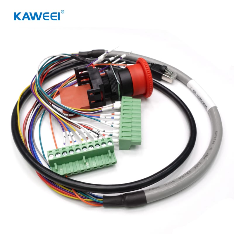 Emergency stop device to terck to PCB dual 8-pin RJ45 cable assembly harness for leak-proof machine equipment. (2)