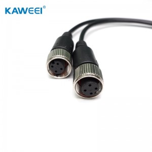 IP67 Waterproof Dual M12 female to M12 male 4pin cable