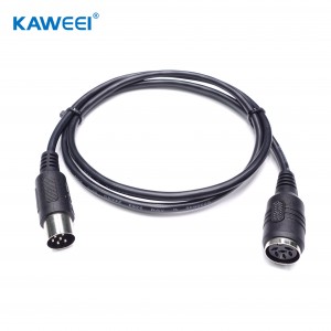 Custom 6Pin DIN Male to Female Extension Power Cable Assembly for massage armchair
