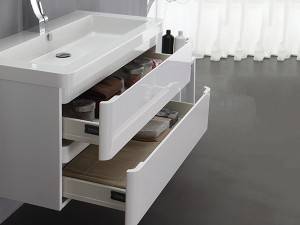 Meuble-lavabo suspendu de haute qualité de style européen avec colonne