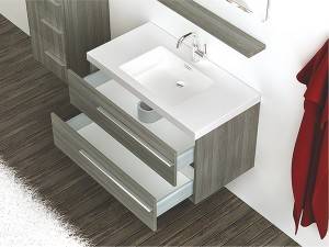 Wall mounted 2 drawers melamine  bathroom vanity-1407090