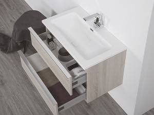 Wall mounted 2 drawers melamine bathroom vanity-1409080