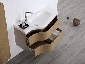 Veleprodajna luksuzna kopalniška kopalniška omarica OEM Design z zrcalnim vrhom, viseča kopalniška omarica-1421080
