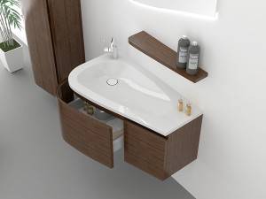 Waschraum im europäischen Stil, moderner Badezimmer-Waschtisch