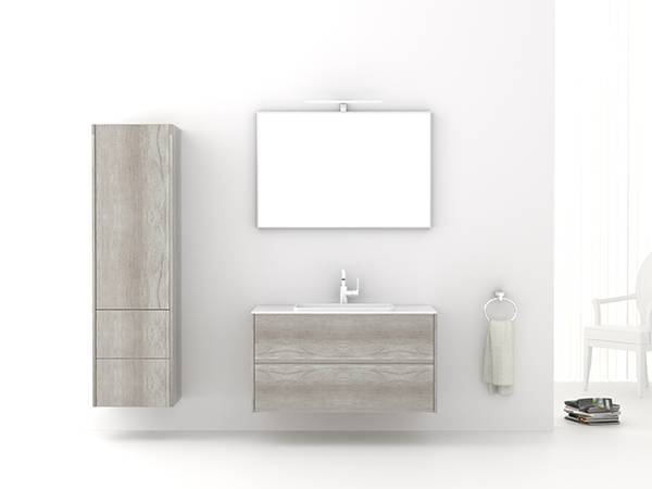 China wholesale Distressed Bathroom Vanity Factories - Wall mounted 2 drawers melamine  bathroom vanity-1500090 – Kazhongao