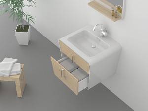 Πολυτελής μοντέρνα σχεδίαση νιπτήρας μπάνιου και καθρέφτης με φως-1603060