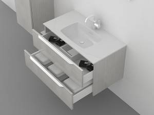 Wall mounted 2 drawers melamine bathroom vanity-1606090