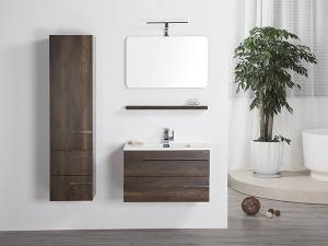 Wall mounted 2 drawers melamine  bathroom vanity-1611080