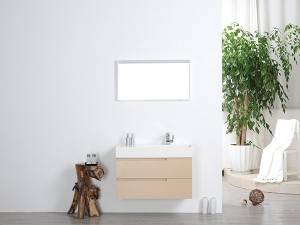 Wall mounted 2 drawers melamine  bathroom vanity-1701090