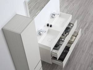 Wall mounted 4 drawers melamine bathroom vanity-1701120
