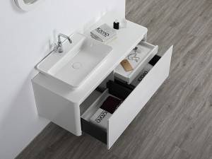 stensko kopalniško pohištvo z umivalnikom na pultu Evropski dizajn