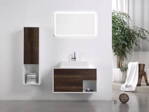 Wall mounted 2 drawers melamine bathroom vanity-1819090