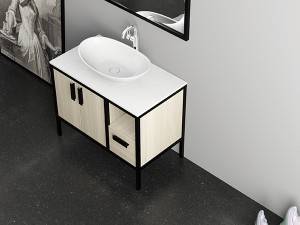 Free standing stainless steel profile  melamine  bathroom vanity-1830090