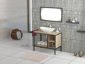Окремо стоячий дизайнерський меламіновий умивальник для ванної кімнати з нержавіючої сталі-1830102