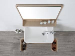 Vanity-1831060 para baño de pedra artificial con lavabo de armario de deseño de Prima