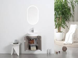 Мебел за бања од иверица Шкаф за бањи Огледало на ѕид-1832040