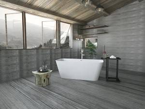 PMMA の熱い販売の石の浴槽の固体表面の支えがない浴槽の人工的な大理石の浴室