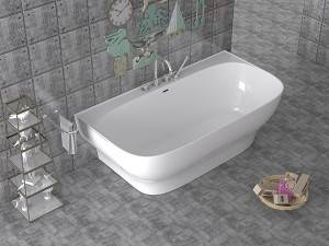 Artifical marble bathtub Resin freestanding bath tub stone Solid surface bath