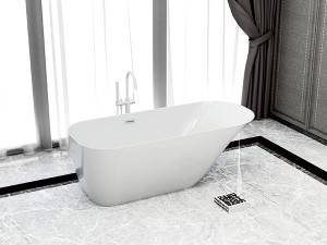 bak mandi batu jieunan permukaan padet freestanding résin mandi