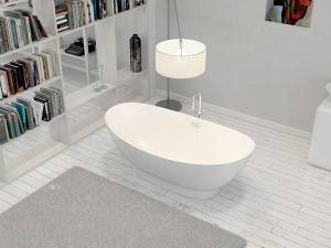 Klasiska dizaina akmens vanna brīvi stāvoša mākslīgā marmora vanna PMMA