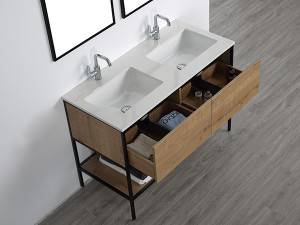 Free standing stainless steel construction melamine bathroom vanity-1911120