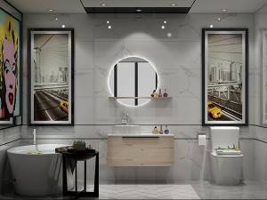 Wall mounted 1drawer melamine  bathroom vanity-2002090